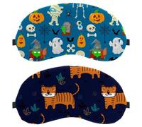 2 Pack Tiger Navy Blue Sleep Mask Cover, Eye Mask for Men Women, Breathable Sleeping Eye Masks, Zero Eye Pressure for Sleeping