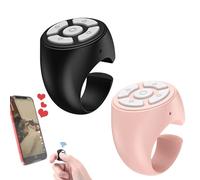 2 Pack Tikto-k Remote Control, Fingertip Wireless blueto-oth Remote Control, Page Turner, Scrolling Ring Clicker Remote Selfie Stick Button For Phone, Smartphone, Tablets
