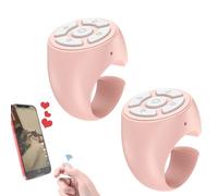 2 Pack Tikto-k Remote Control, Fingertip Wireless blueto-oth Remote Control, Page Turner, Scrolling Ring Clicker Remote Selfie Stick Button For Phone, Smartphone, Tablets