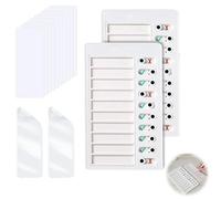 2 Pack to Do List Chore Chart, 20cm x 12cm Kids Routine Chart with 10 Replaceable DIY Sheets, Reusable Behaviour Chart for Family and Classroom Use (White)