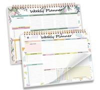 2 Pack To Do List Pad, Undated Weekly Planner Notepad 52 Tear off Sheets To Do List Notepad with Hourly Schedule Checklist for Work, Office, School Supplies
