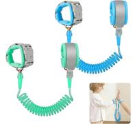 2-Pack Toddler Reins, 1.5m Child Wrist Strap Safety with Key Lock, Anti-Lost Elastic Wire Rope Toddler Harness for Outdoor Activities (Blue)