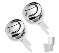 2 Pack Toilet Flush Button Replacement - 38mm Dual Flush Buttons Cistern Valve Kit - Universal Round Push Button for Standard Bathroom Toilet Tank Repair - Compatible with Most Toilet Systems
