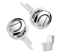 2 Pack Toilet Flush Button Replacement - 48 mm Universal Dual Push Toilet Flush System Replacement Parts for Toilets Cistern - Compatible with Standard and One-Piece Toilets