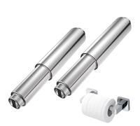 2-Pack Toilet Paper Holder Roller Spindle Replacement Rods - Spring-Loaded Stainless Steel Tissue Holder Axle - Universal Fit Paper Roll Bar for Bathroom Wall Mount Holders - Durable Rust