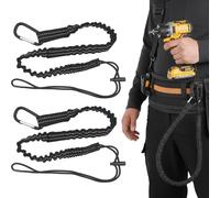 2 Pack Tool Lanyards, Safety Lanyard for Working at Height, 90cm-130cm Stretch Weight Limit 10KG, Tool Tether with Adjustable Loop, Durable Construction for Electricians and Outdoor Enthusiasts