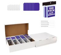2 Pack Toploader Trading Card Storage Box,5Row 3200 Count Card Box,Bulk Box