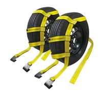 2 Pack Tow Dolly Basket Straps With Flat Hook, 10000 lbs Working Capacity, Car Wheel Strap Tire Bonnet Net Fits 14"-19" Tires, Auto Universal Vehicle Car Dolly Accessories