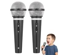 2 Pack Toy Microphone, Fake Microphone for Kids, Microphones Toy for Singing, Role Playing, Birthday Party Performances and School Plays, Black,Performance Singing Role Playing Dancing Stage Props