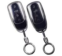 2 Pack TPU Key Fob Cover for Chery Jaecoo J7 J8 J9 Tiggo and Omoda Smart Key Protector 4 Buttons Car Key Case with Keychains Full Protection Waterproof and Drop-Proof