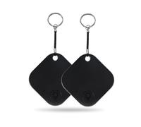 2 Pack Tracker Tag Work with Apple Find My (iOS Only), Loud Sound, Replaceable Battery, Item Finder for Keys/Luggage/Backpack/Suitcase/Wallet, Black