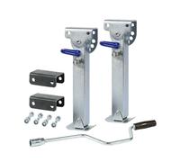 2 Pack Trailer Stabiliser Legs with Handle 350-490mm Caravan Corner Steady Camping RV Prop Stands Heavy Duty Lifting for Parking Support