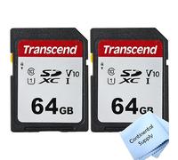 2 Pack Transcend 64GB SD Flash Memory Card, with Continental Cloth