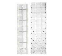 2 Pack Transparent Acrylic Quilting Ruler Set,Non-slip Edge,Grid Lines Thick Plastic