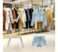2 Pack Transparent Mannequin Hangers, Convertible Wall Mount Garment Display Insert, Adjustable Mannequins Clothing Display for Retail Boutique Wardrobe