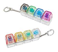 2 Pack Transparent Mechanical Keyboard Fidget Toy, Clear Keycap Clicky Switch Decompression Toy, Portable Keyboard Keychain Clicker for Stress Relief and ADHD