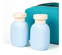 2 Pack Travel Bottles 100ml Refillable Squeeze Containers with Flip Cap for Air Travel - Leakproof Plastic Toiletry Bottles for Shampoo, Conditioner, Lotion, Cream, Airline Hand Luggage. Plane Travel