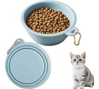 2 Pack Travel Bowls for Dog Cat, Portable Water Food Bowl with Clasp, Pet Cat Feeding Cup Dish for Outdoor, Travel, Walking, Parking(Blue,650ml)
