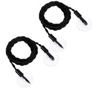 2 Pack Travel Clothesline, Portable Clothes Line Black Retractable Clothesline with Hooks and Suction Cups Camping Accessories Cruise Essentials for Outdoor and Indoor Use