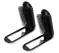 2 Pack Travel Hair Brush with Mirror and Massage Comb, Foldable Compact Hair Styling Tools for Women and Men, Portable Detangling Brush