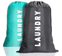 2 Pack Travel laundry Bags for Dirty Clothes, 91×61CM Drawstring laundry Bag, large laundry Tour Bag, long-Term Reusable, Perfect for Travel, Vacation, Camping, Dormitory and Home Use