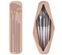 2 Pack Travel Makeup Brush Holder, Silicon Trendy and Portable Cosmetic Face Brushes Holder, Soft and Sleek Makeup Tools Organizer for Travel Pink