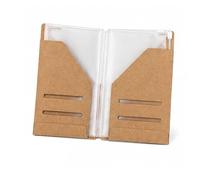 2 Pack Traveler Notebooks, Journal Accessories Kit Zipper Case and Kraft Card Holder for Refillable Travel Passport Notebooks Organizers for Wallet Credit Holder Pouch Passport Size B7 (5 x 3.5in)