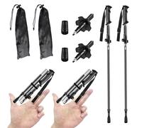 2-Pack Trekking Poles - Collapsible Ultra-short Ultralight 6013 Aluminium Walking Sticks for Hiking, Camping, Backpacking (Black,Straight Handle(28cm))