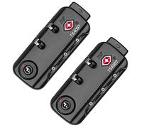 2 Pack TSA007 Security Lock Padlock Luggage Travel Lock and 3 Digits Self-Setting A Variety of Different Combinations Luggage Bag Travel Security Code Lock, Black
