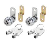 2 Pack Tubular Cam Locks, Dreld 5/8 Inch Cylinder Security Lock with 4 Keys, Straight and Offset Cam, Chrome Finish Storage Locks for Mailbox, Drawer, Cabinets, RV, Machines, ATM (17mm, Keyed Alike)