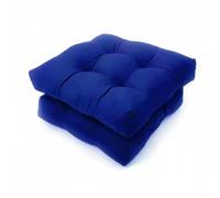 2 Pack Tufted Outdoor Chair Cushions, 19x19 Inch Weather Resistant Patio Seat Pads with High Elastic PP Cotton Filling for Wood Wicker Rattan Furniture, Easy Care Garden Decor(royal blue)