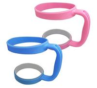 2 Pack Tumbler Handle for 30oz Cups - Compatible with Yeti, RTIC, Ozark Trail, SIC & More - Anti-Slip Grip, Pink & Dark Blue Set