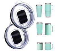 2 Pack Tumbler Lid for YETI, Replacement Lids Compatible for YETI 20 Tumbler, 16 oz Pints, 10/24 oz Mug and 10 oz Lowball, Travel Spill Proof Cup Lids Covers with Magnetic Slider Switch, BPA Free