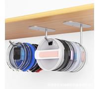 2 Pack Tumbler Lid Organizer, Space Saving Cup Lid Holder for Yeti/Stanley/Simple Modern Tumbler Lids Organizer, Self-Adhesive or Drilling Tumbler Lid Hook for Cups Kitchen Organizers and Storage
