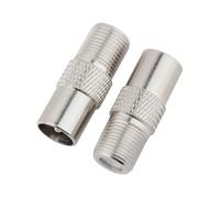 2 Pack TV Coax Aerial Female Adapter, TV Aerial Connectors, Antennas Cable Adapter, for Antennas Cables Satellite Cables 9.5TV Female to F Type Coax Connector Satellite Receiver Audio Video Equipment