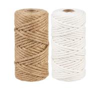 2 Pack Twine String, 400m Jute & Cotton, 2mm Natural Craft & Garden Cord