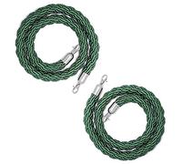 2 Pack Twisted Hemp Queue Barrier Posts, Concierge Column Rope for Events, Car Shows, Casinos, Rope Safety Barriers/Green / 1.5m / 5ft
