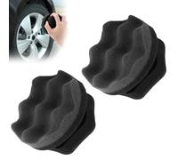 2 Pack Tyre Dressing Applicator Pad,Tire Shine Applicator,Reusable Hex-Grip Tyre Gel Applicators Washable Tire Brush Car Detailing Sponge for Auto Polishing Cleaning Waxing