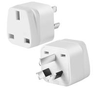 2-Pack UK to Australia Plug Adapters Australia Power Converter Grounded Universal Travel Adapter Type I Plug (White)