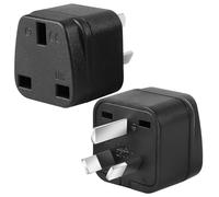 2-Pack UK to Australia Plug Adapters Australia Power Converter Grounded Universal Travel Adapter Type I Plug (Black)