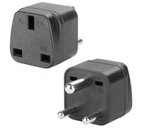 2 Pack UK to India Plug Adapter, Type D Plug Adapter, UK to Sri Lanka Travel Adapter, 250V/10A, Travel Adapter Suitable for Pakistan, Sri Lanka, Nepal (Black)