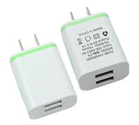 2 Pack UK to USA Plug Adapter with Dual USB Ports, Travel Adapter for US/Canada/Mexico, Compact US Plug Converter with 2.1A Fast Charging USA Travel Adapter, Compatible with iPhone/Samsung & More