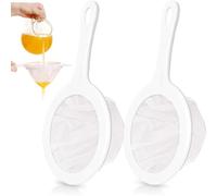 2 Pack Ultra-Fine 200 Mesh Nylon Strainer, Plastic Handle Kitchen Sieve, Nylon Fine Mesh Sieves, for Coffee, Tea, Juice, and Baking