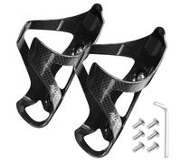2-Pack Ultra-Light Full Carbon Fiber Bike Bottle Cages - Matte & Glossy Finish | 25g | T800 3K Weave | Secure Hold for Road & MTB (Bright)