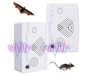 2 Pack Ultrasonic Mouse Bat Repellent Devices, Pest Roach Repeller Rodent Ultrasonic Repellent Indoor for Pest, Electronic Mosquito Spider Killer, Cockroach, Bat, Bird, Bug, Insect, Mouse