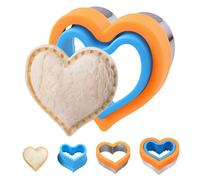 2 Pack Uncrustable Sandwich Cutter Maker, Love Star Shape Sandwich Cutters for Kids Lunch, Bread Decruster Sandwiches Cruster Fruit Cutters Cookie Mold for Boys Girls Bento Box (2PC heart)
