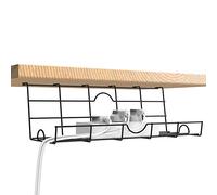 2 Pack Under Desk Cable Management Tray for Keeping Desk Cables Tidy Holds Up to 5 KG, for Office and Home Under Desk Cable Tray 16.1x 5 x 5 in, Black