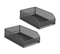 2 Pack Under Sink/Cabinets Pull Out Cabinet Organizer with Adhesive Nano Film, Pantry Kitchen Organizers and Storage, Metal Carbon Steel and Silent Sliding Design