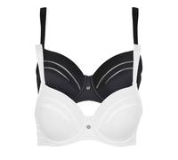 2 Pack Underwired Bra Alegra by Lisca 020147 34-46 B-E Black, Skin or White