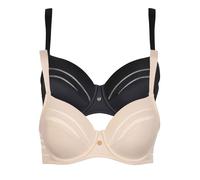2 Pack Underwired Bra Alegra by Lisca 020147 34-46 B-E Black, Skin or White